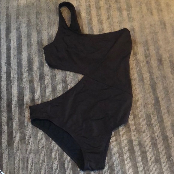 NEW Urban Outfitters cutout black one piece swim - Picture 3 of 3